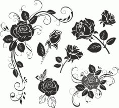 Classic Flower Panel Beautiful Flower Screen Art CDR File