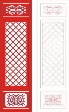 Classic Wedding Screen Jali Print Design Room Decor Divider Laser Cut CDR File