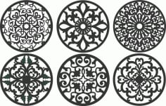 Classical Mandala Grill Design Panel DXF File