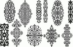 Classical Motif Insignia Panel DXF File