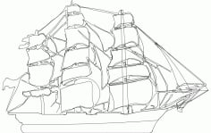 Clipper Ship Free DXF File