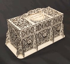 CNC Laser Cut Beautiful wooden Box DXF File