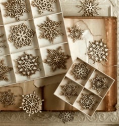 CNC Laser Cut Christmas Tree Snowflakes Vector CDR File