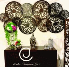 CNC Laser Cut Circular Decorations Wall Art Vector File