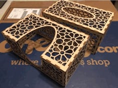 CNC Laser Cut design tissue Box DXF File