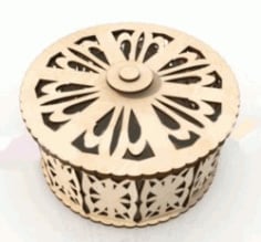 cnc Laser Cut small round Box DXF File