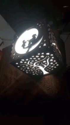 CNC Laser Cut Wood Lamp Shade CDR File