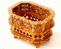 CNC Laser Cut Wooden Baskets Storage CDR File