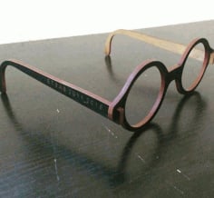 CNC Laser Cut Wooden Le Corbusier Eyeglasses Free CDR File