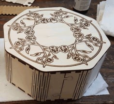 CNC Laser Cutting Wood Gift Box DXF File