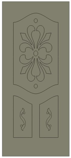 CNC Router Door Panel Design DXF File