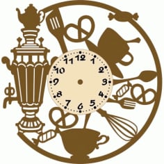 Coffee Shop Wall Clock CDR Vectors File