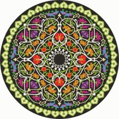 Colorful Mandala Seamless Panel CDR File