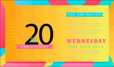 Colorful Wedding Anniversary Celebration Invitation Free Vector