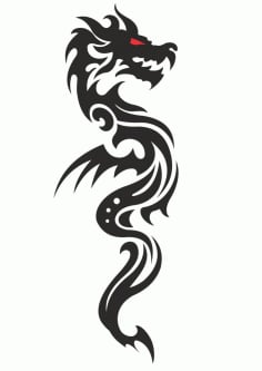 Cool Tribal Dragon Tattoo Design Vector Free CDR Vectors File