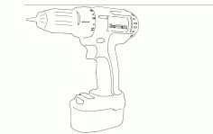 Cord Less Drill Free DXF Vectors File