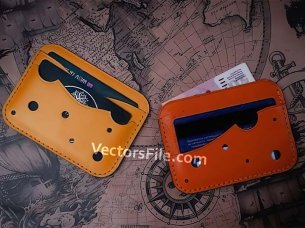 Credit Card Laser Cut Leather Pouch Wallet Template