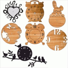 Decorative Analog Wall Clocks Laser Cut CDR File