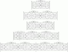 Decorative Black White Fences Set Laser Cut CDR File