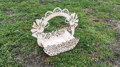 Decorative Easter Basket Laser Cut CDR File