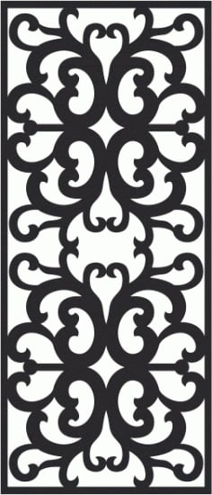 Decorative Floral Grillwork Panel CDR File