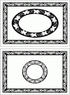 Decorative Motifs Rectangular Frame for Laser Cut CDR File