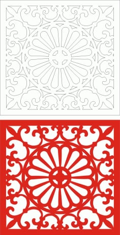 Decorative Seamless Panel Design 67 Laser Cut Free CDR File