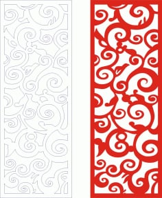 Decorative Vector Seamless Design Room Divider Screen Design Laser Cut CDR File