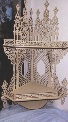 Decorative Wall Corner Shelf CNC Laser Cut Plan CDR File