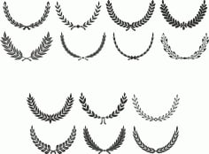 Digital Laurel Wreath laurel Clip Art Free CDR Vectors File