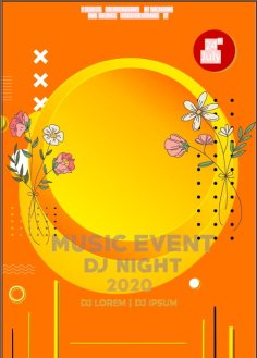 Dj Night Flyer Invitation Card Free Vector