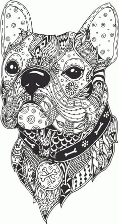 Dog Silhouette Line Art CDR Vectors File