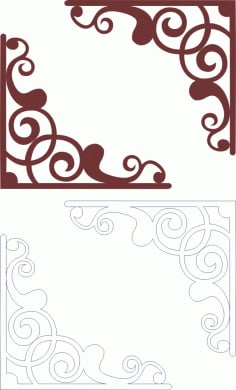 Double Side Corner Seamless Border Laser Cut CDR File