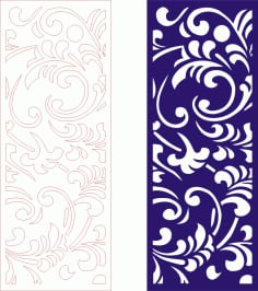 Double Vertical Banner Background Grill Design Laser Cut CDR File