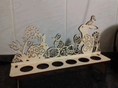 Easter Bunnies Egg Holder Laser Cut Template Free CDR Vectors File