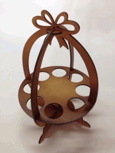 Easter Laser Cut Egg Cup Holder Free CDR Vectors File