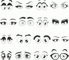 Elegant Eyes Vector Silhouette Vector Free CDR File