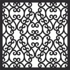 Elegant Grill Screen Panel DXF File