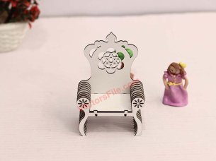 Elegant Laser Cut Miniature Wooden Chair for Dollhouses