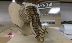 Elephant Head 3D Puzzle CDR File