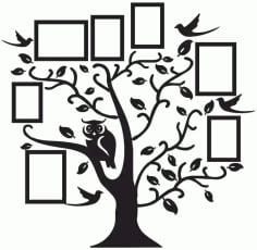 Family Tree Frame Artwork Free DXF Vectors File