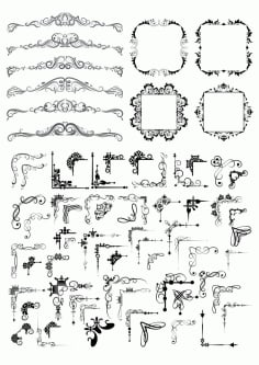 Fancy Decor Element Set Free CDR Vectors File