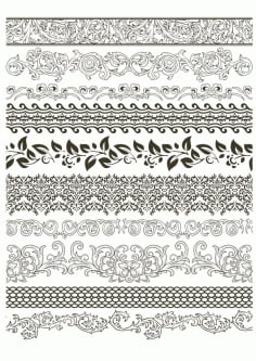 Fancy Floral Borders Free CDR Vectors File