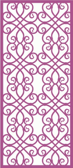 Fancy Grill Panel Room Divider Design CDR File