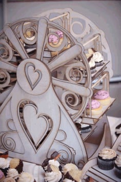 Ferris Wheel Cupcake Stand Laser Cut CDR File