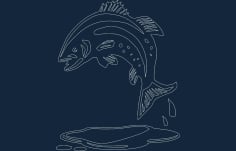 Fish Jump Silhouette Design dxf DXF File