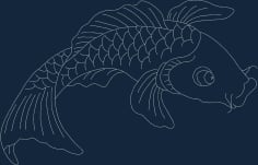 Fish Silhouette Design 09 CNC Router Free DXF File