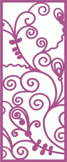 Floral Abstarct Decorative Simple Panel Laser Cut CDR File