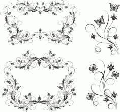 Floral Borders Set Free CDR Vectors File