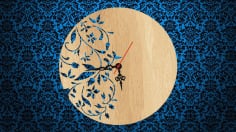 Floral Clock Laser Cut CDR File